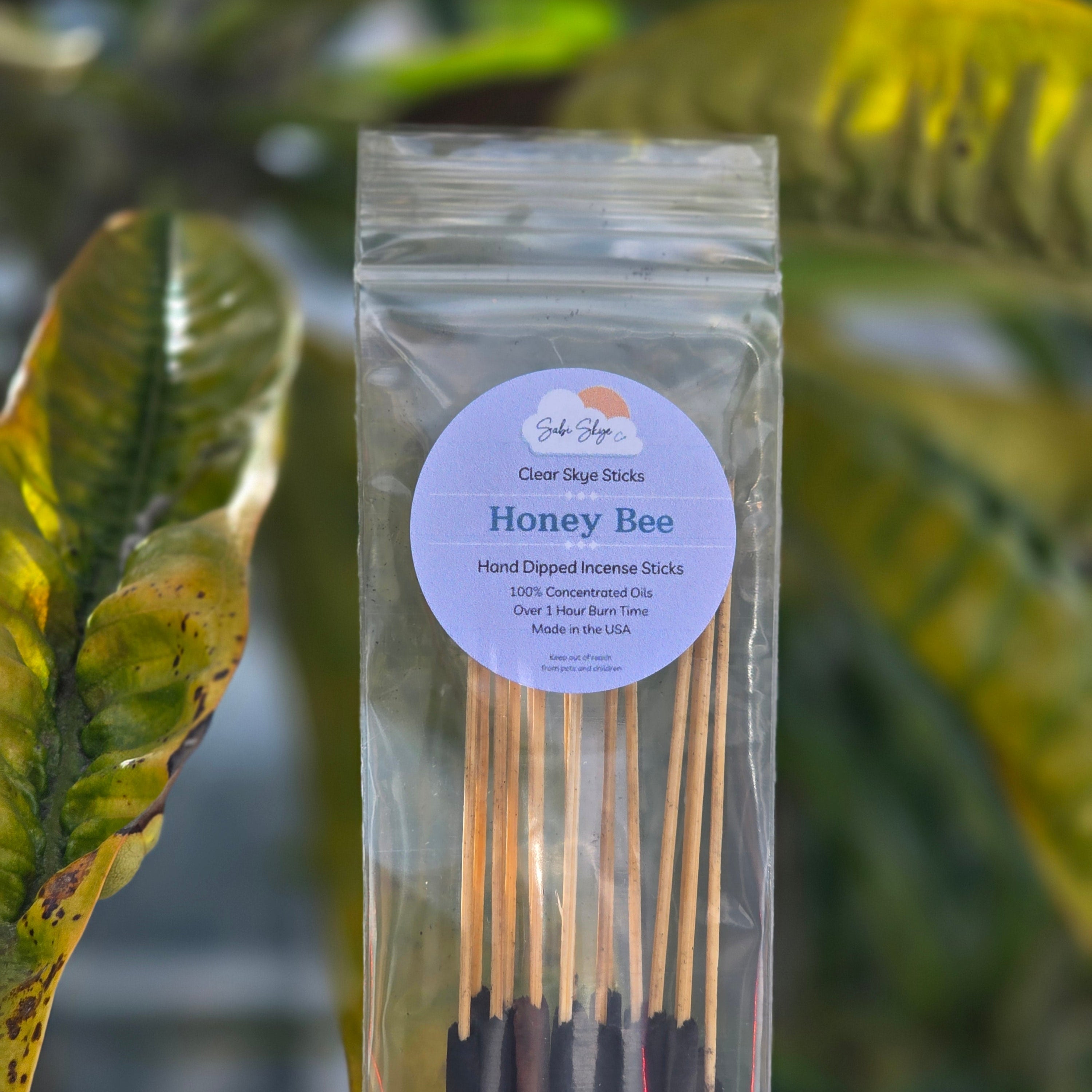 Honey Bee Clear Skye Sticks | Hand Dipped Incense Sticks