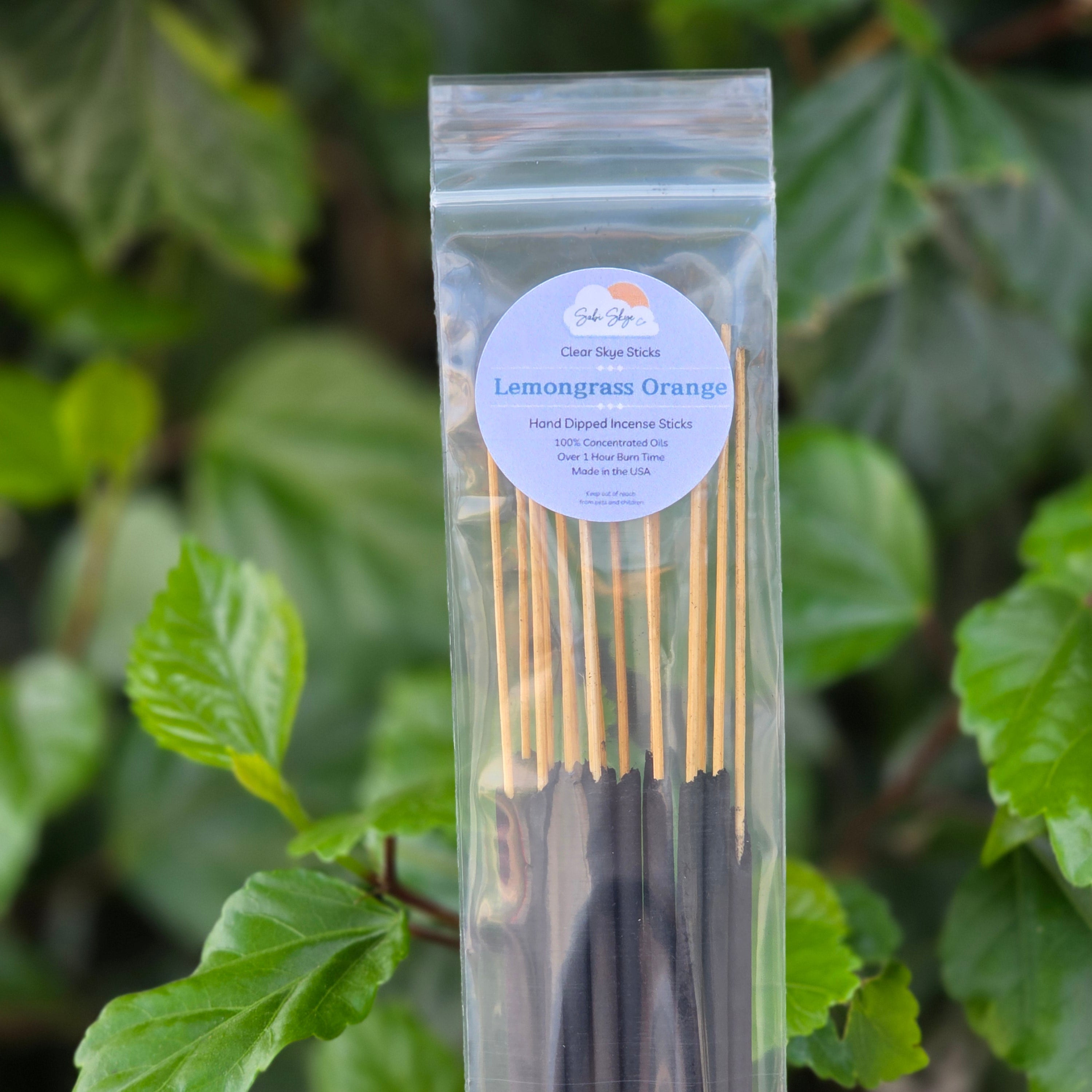 Lemongrass Orange Clear Skye Sticks | Hand Dipped Incense Sticks