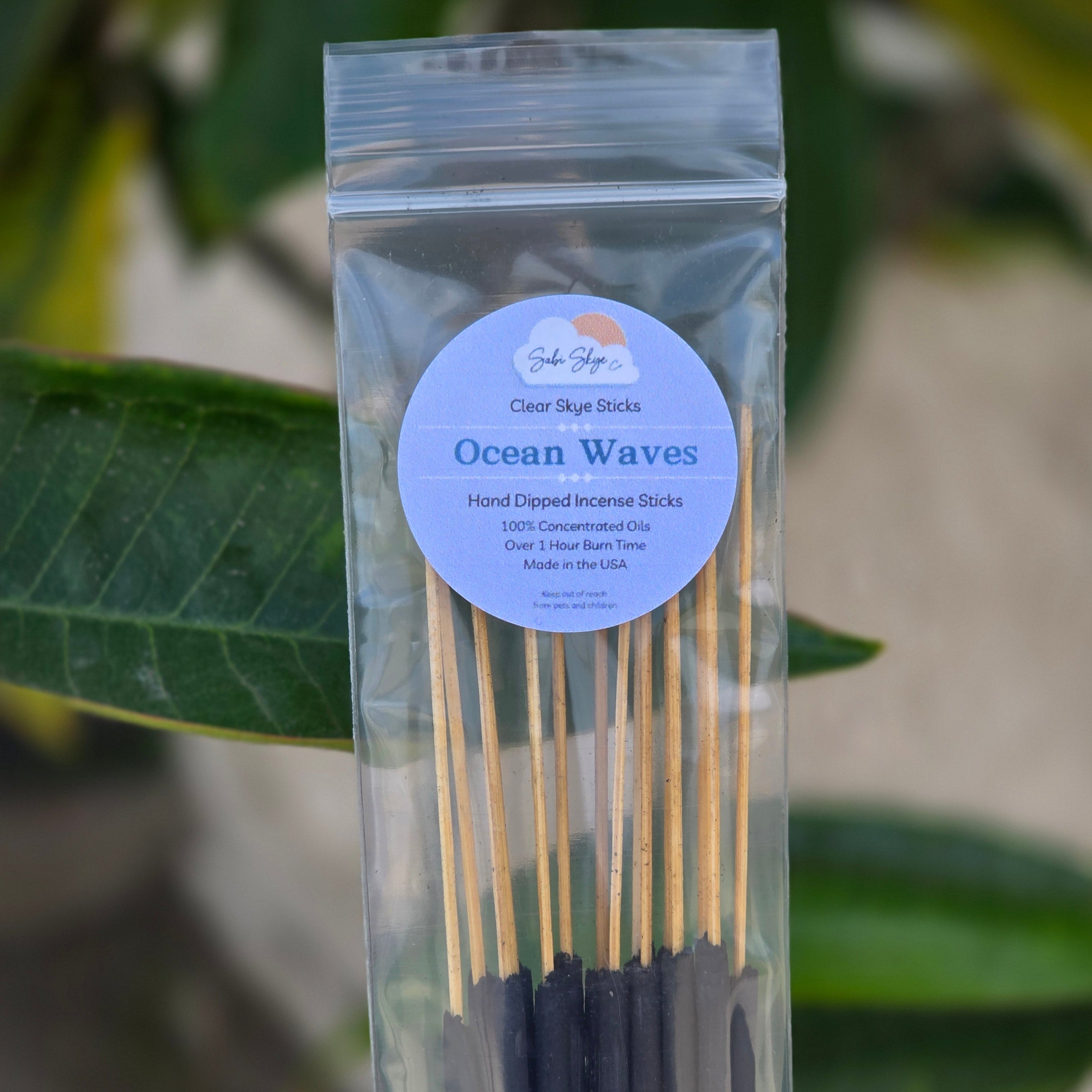 Ocean Waves Clear Skye Sticks | Hand Dipped Incense Sticks