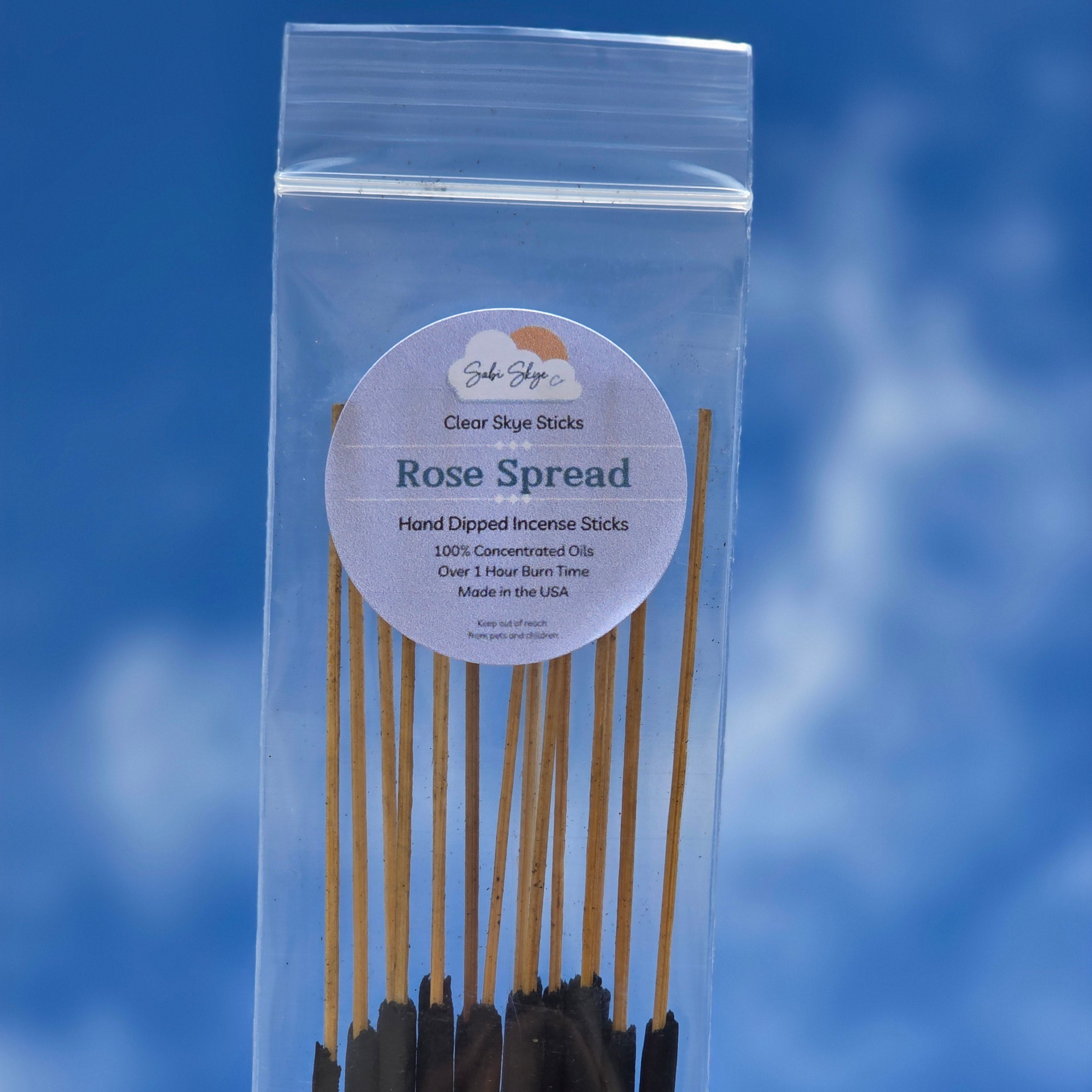 Rose Spread Clear Skye Sticks | Hand Dipped Incense Sticks