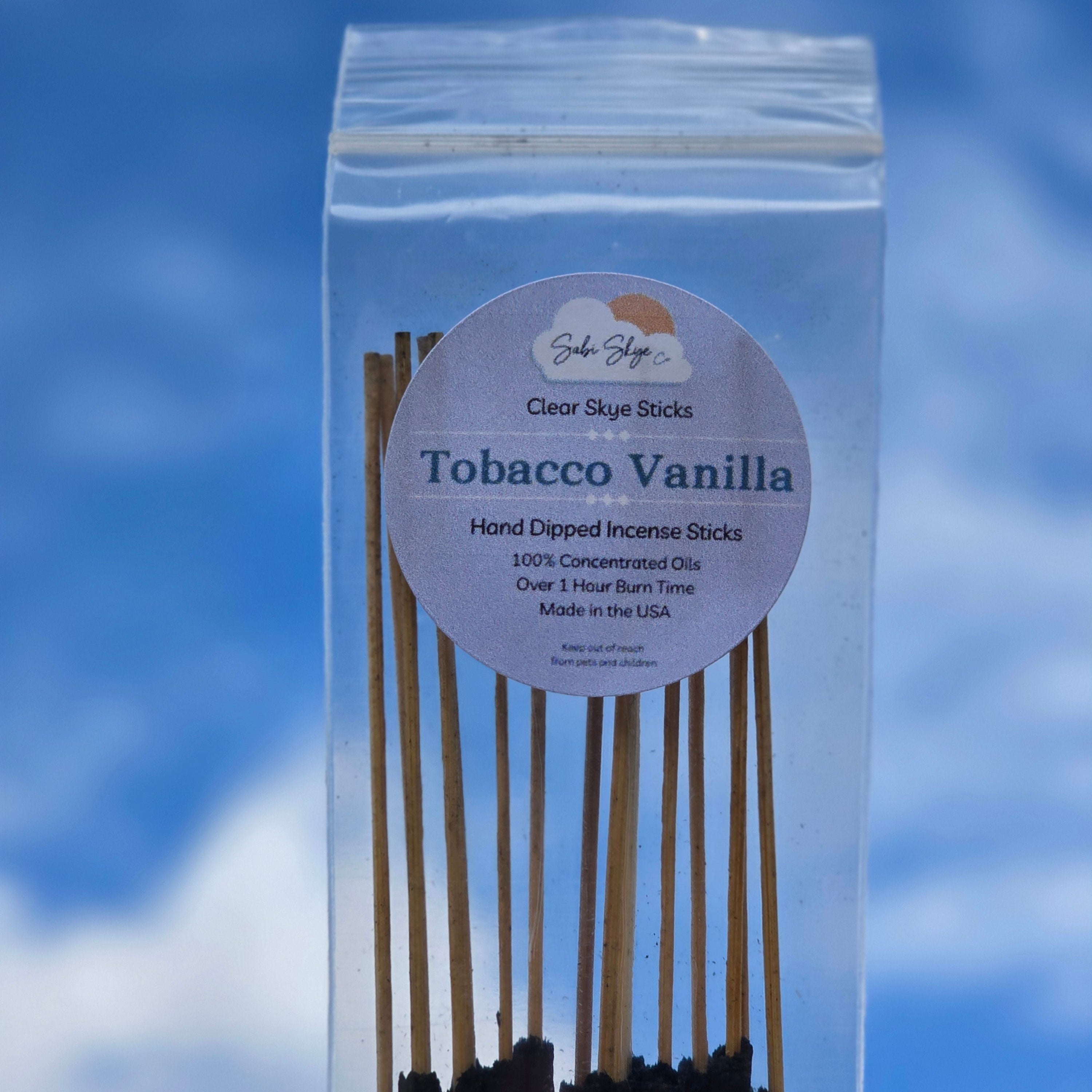 Tobacco Vanilla Clear Skye Sticks | Hand Dipped Incense Sticks