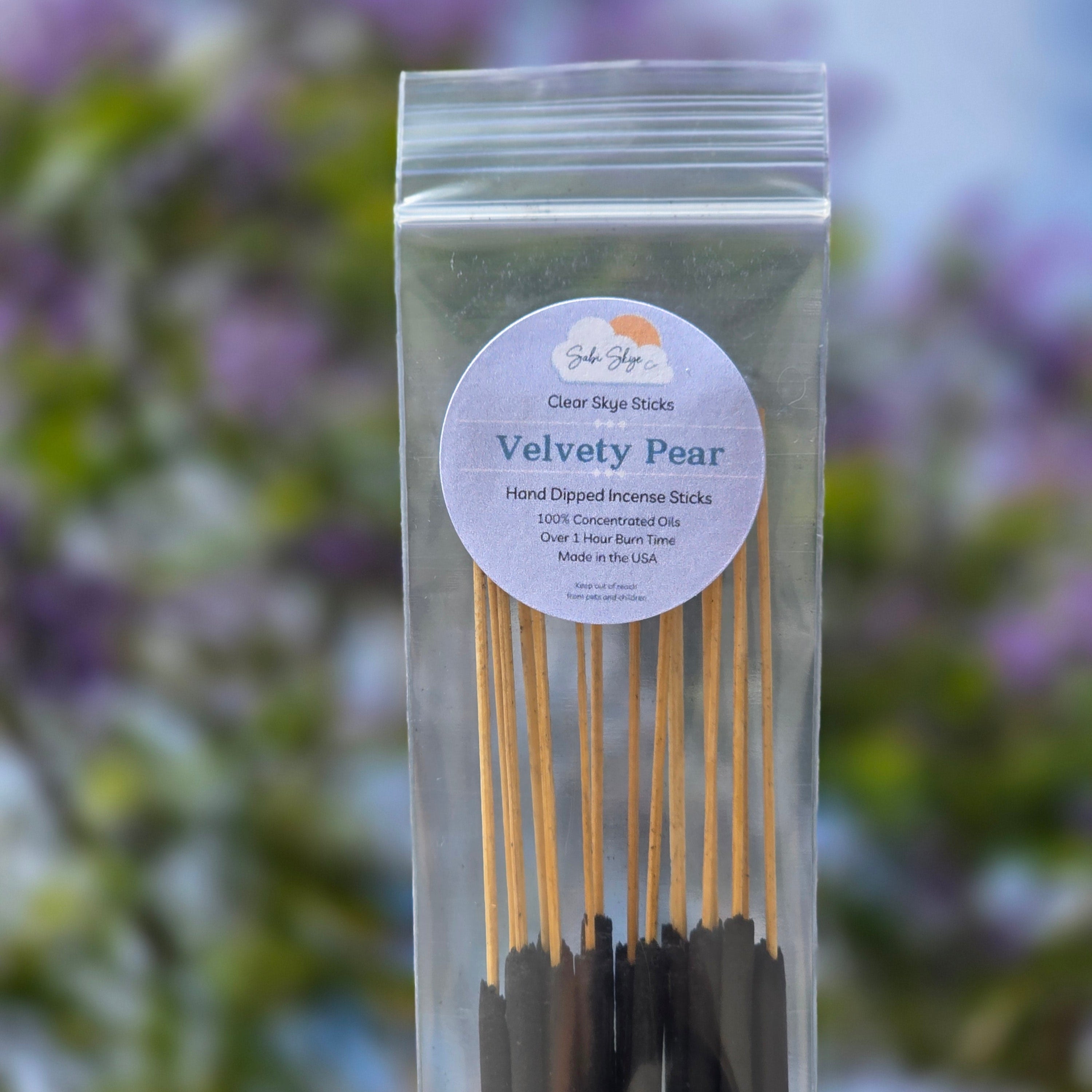 Velvety Pear Clear Skye Sticks | Hand Dipped Incense Sticks