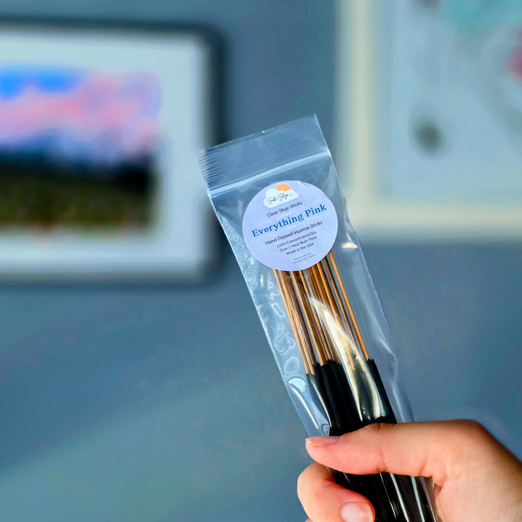 Everything Pink Clear Skye Sticks | Hand Dipped Incense Sticks