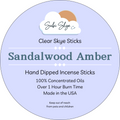Sandalwood Amber Clear Skye Sticks | Hand Dipped Incense Sticks (Copy)